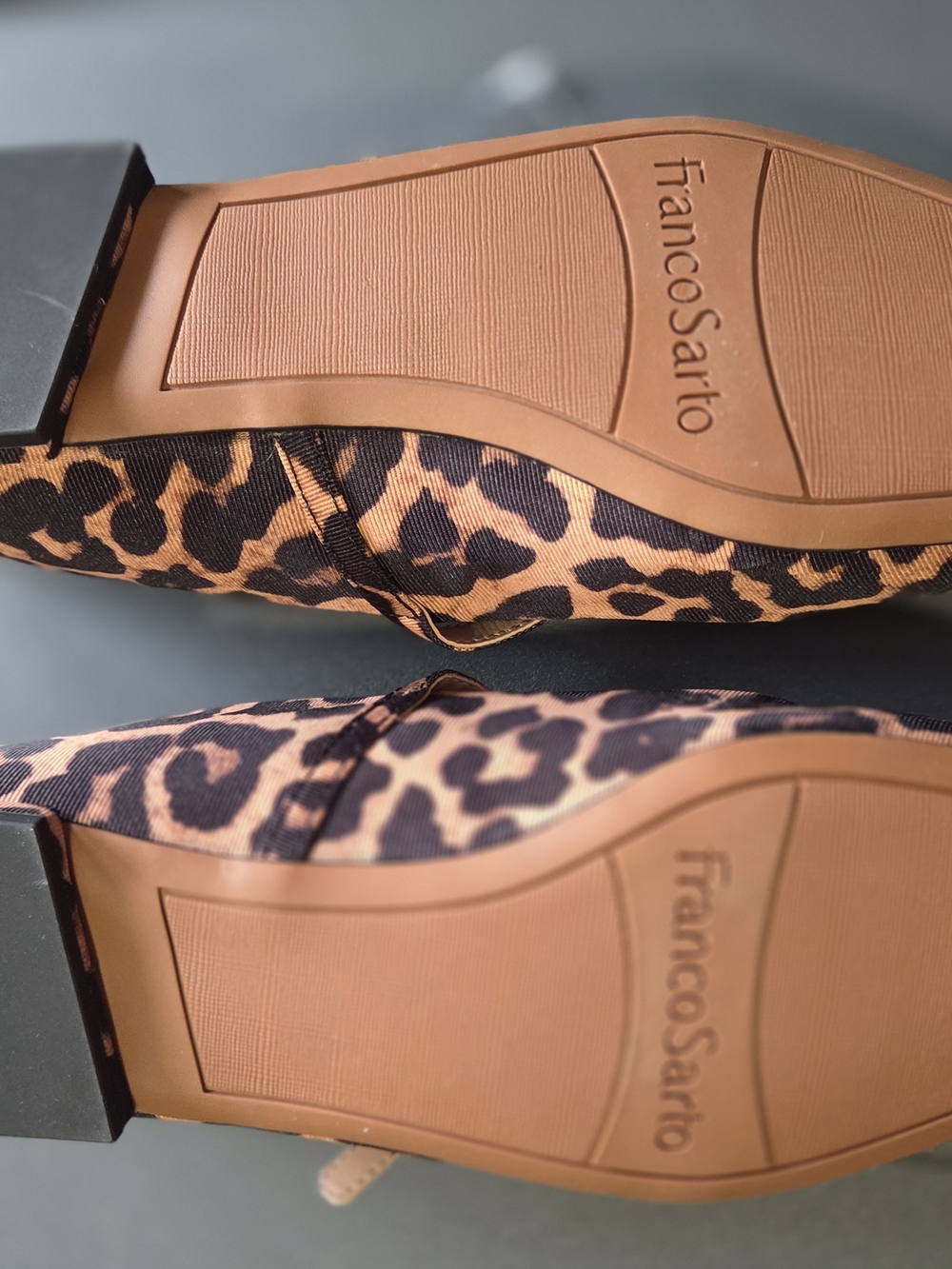 Franco Sarto Leopard Print Mary Jane Flats - Tan/Black - Picture 5 of 5